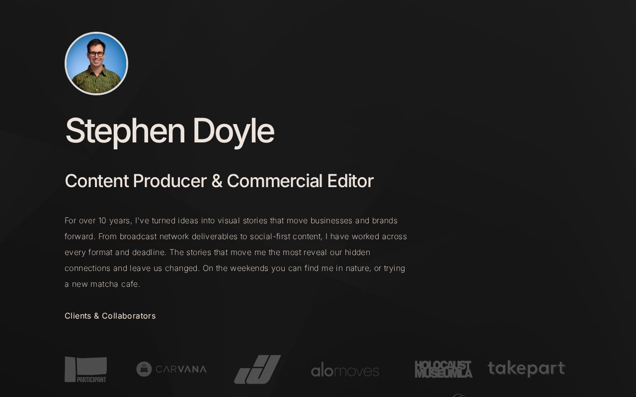 Stephen Doyle | Video Producer & Editor
